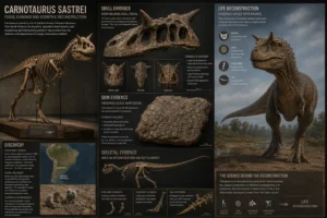 Carnotaurus Fossil History and Discovery: Skeleton, Skin and Scientific Evidence