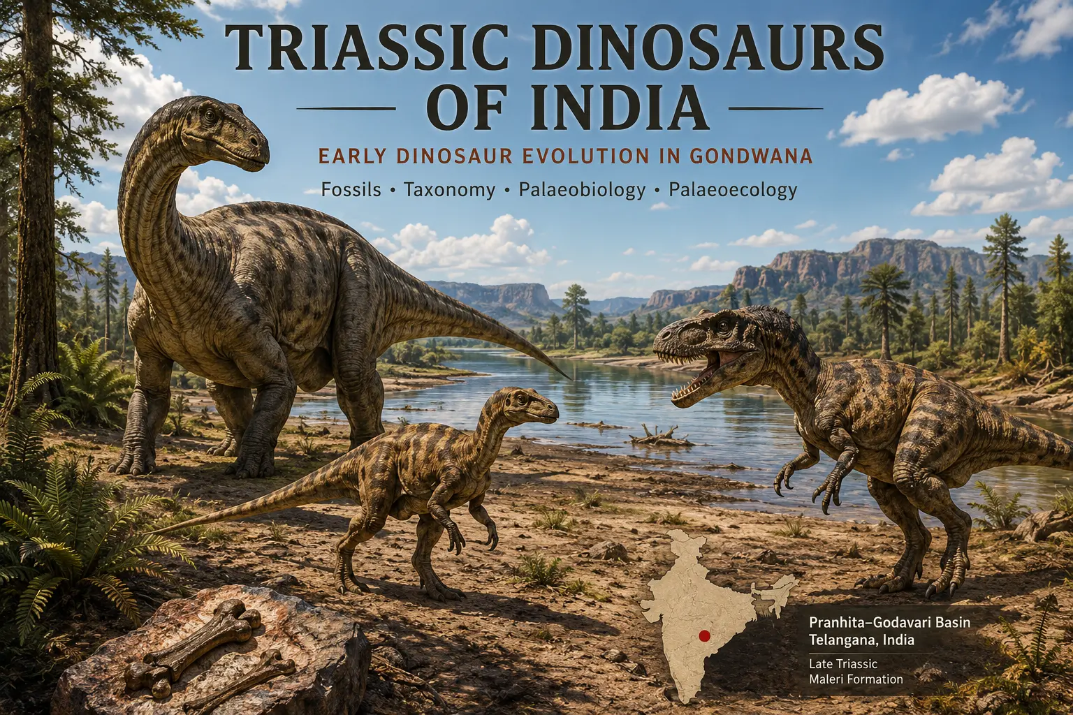 Triassic dinosaurs of India in a Late Triassic Gondwanan landscape near the Pranhita–Godavari Basin
